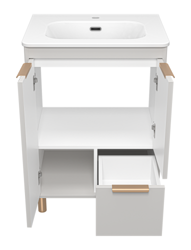 Тумба под раковину Brevita Risacca RIS-06060-0342Я 60х50 напольная цвет серый - фото 3