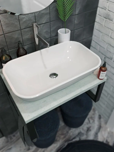 Столешница 1MarKa Grunge Loft Ц0000001586 60х50 накладная цвет серый - фото 3