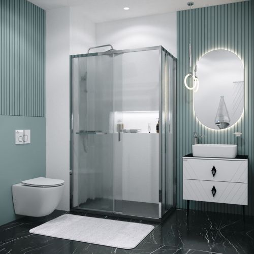 Душевой уголок Grossman Style 120.K33.05.1370.10.02 130х70 стекло текстурное профиль хром без поддона - фото 5