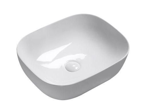 Раковина из сантехнического фарфора Milleau MIEL MU0064-GW 50х40 накладная цвет белый без отверстий под смеситель