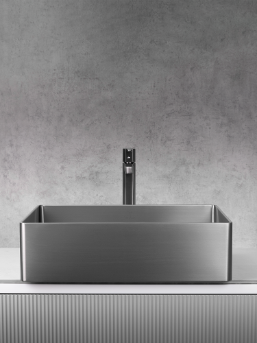 Раковина из нержавеющей стали AltroBagno Accordo AltroBagnoAccordo001010MtGr 50х40 накладная цвет оружейная сталь - фото 2