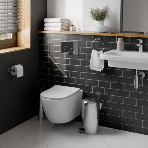 Унитаз подвесной Iberica Blanca Bilbao alto IB.BLA.231.1B1 белый с сиденьем микролифт безободковый каскадный смыв - фото 5