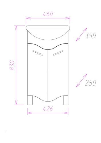 Тумба под раковину Onika Лайн 104504 40х30 напольная цвет белый - фото 3