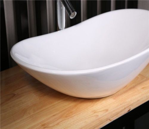 Раковина из сантехнического фаянса CeramaLux 7811A 60х40 накладная цвет белый без отверстий под смеситель - фото 3