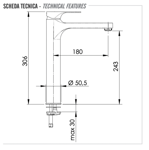 Смеситель для раковины Remer Class Line L11LXL на столешницу хром - фото 2