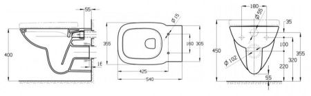 Чаша унитаза подвесная Roca Debba 734699L00Y цвет белый без сиденья безободковая смыв торнадо