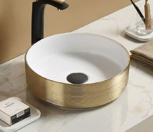 Раковина из сантехнического фаянса CeramaLux C1055-1 40х40 накладная цвет белый без отверстий под смеситель - фото 4