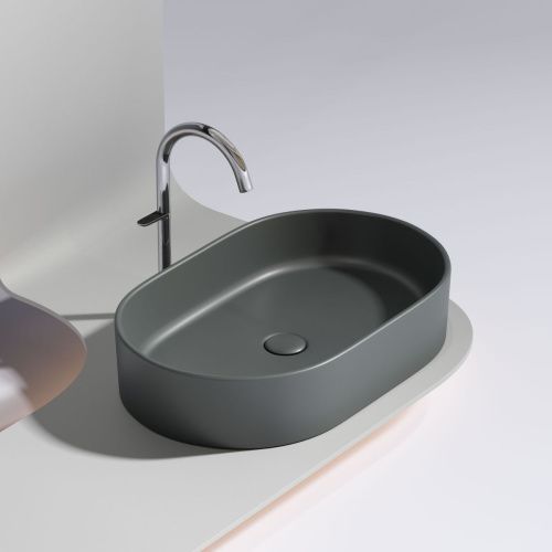 Раковина из сантехнического фарфора Ceramica Nova ELEMENT CN6048MDH 60х40 накладная цвет черный без отверстий под смеситель - фото 5