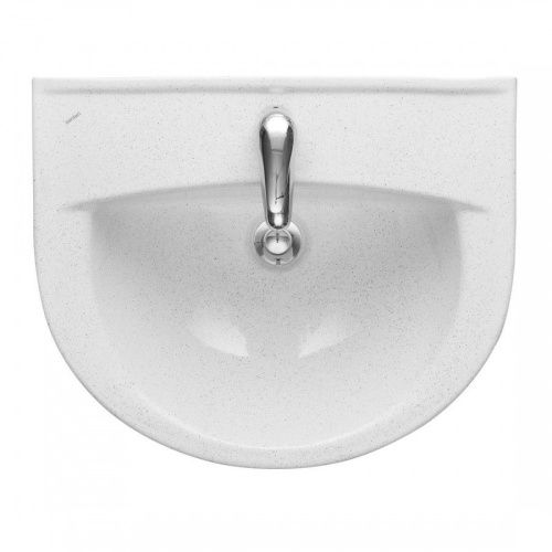 Раковина из сантехнического фарфора Santeri Виктория крап на белом 131116S0111B0 60х50 подвесная цвет белый - фото 2