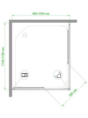 Душевой уголок Royal Bath HPD RB10115HPD-C 115х100 стекло матовое профиль белый без поддона