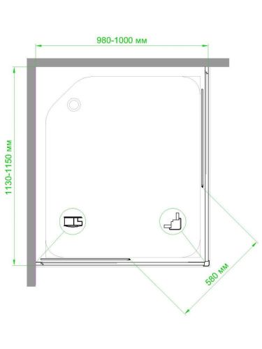 Душевой уголок Royal Bath HPD RB10115HPD-C 115х100 стекло матовое профиль белый без поддона - фото 4
