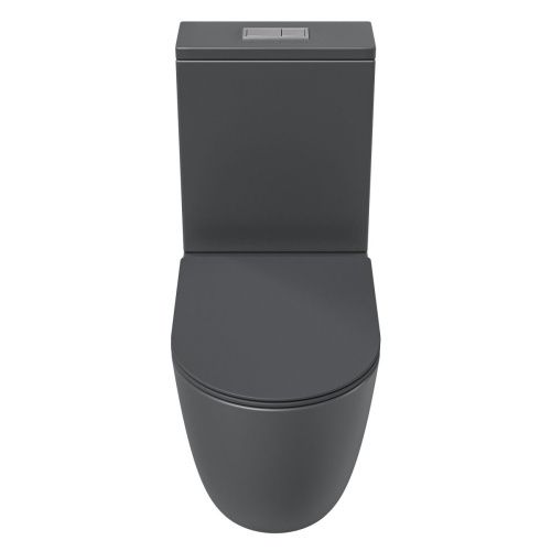 Унитаз напольный с бачком Grossman Торнадо GR-4494GMSQ серый с сиденьем микролифт безободковый смыв торнадо - фото 2