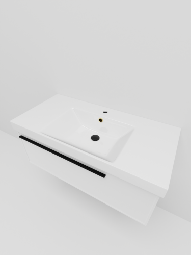 Тумба с раковиной La Fenice ELBA NFNC-01-ELB-B-100-3-100 100х50 подвесная цвет белый - фото 3