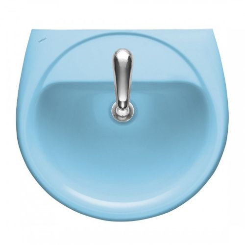 Раковина из сантехнического фарфора Santeri Соната голубой 131112S0611B0 50х50 подвесная цвет голубой - фото 2