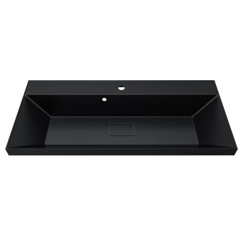 Раковина из искусственного камня Uperwood Classic New RClassicNew100bg 100х50 полувстраиваемая цвет черный - фото 5