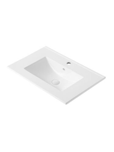 Раковина из сантехнического фарфора Orange B03-700W 70х50 встраиваемая цвет белый - фото 2