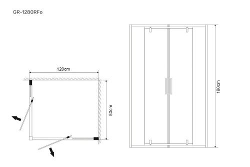 Душевой уголок Grossman Forta GR-1280RFo 120х80 стекло прозрачное профиль хром без поддона - фото 3