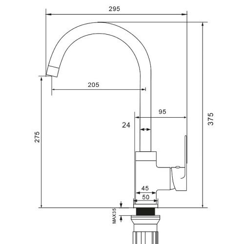 Смеситель для кухни WesnaArt Ray RAY11-110 на мойку хром - фото 3