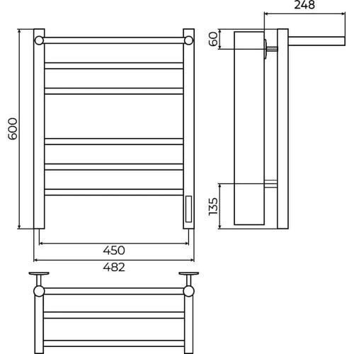 Полотенцесушитель электрический Terminus 4670078556783 50х60 белый - фото 3