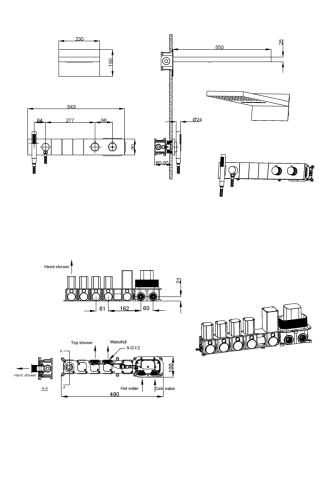 Душевая система Boheme Zodiac 133-CB встраиваемая в стену цвет медь - фото 2