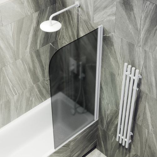 Душевая шторка на ванну Maybah Glass MGV-624-1 80х140 стекло тонированное профиль белый ориентация универсальная - фото 4