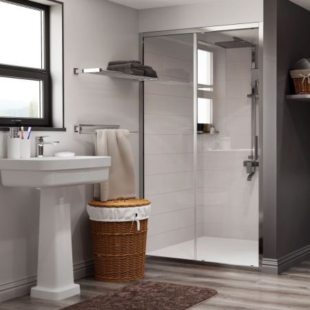 Душевая дверь Wasserkraft Main 41S 41S05 120х200 стекло прозрачное профиль хром