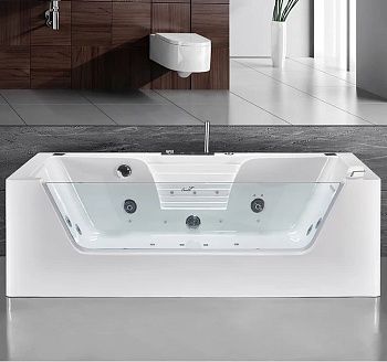 Ванна акриловая гидромассажная Cerutti SPA C-477-18A 180х85 пристенная прямоугольная с ножками