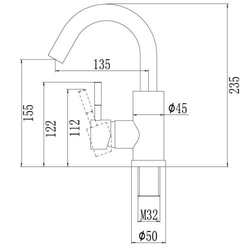 Смеситель для кухни Savol S-SUS8002 на столешницу сатин - фото 2