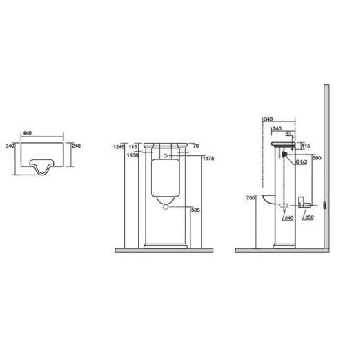 Писсуар Kerasan Waldorf 413101 напольный белый - фото 2