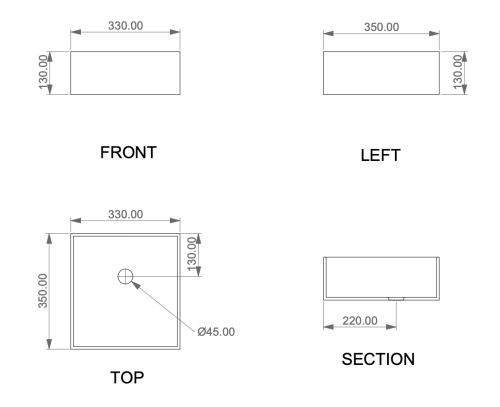Раковина из искусственного камня GSG Ceramic Design Box BXLA33001 30х40 накладная цвет белый без отверстий под смеситель - фото 2
