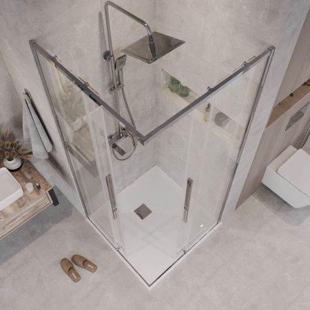 Душевая дверь Grossman Galaxy 1/2.K33.01.11.10.00 110х195 стекло прозрачное профиль хром