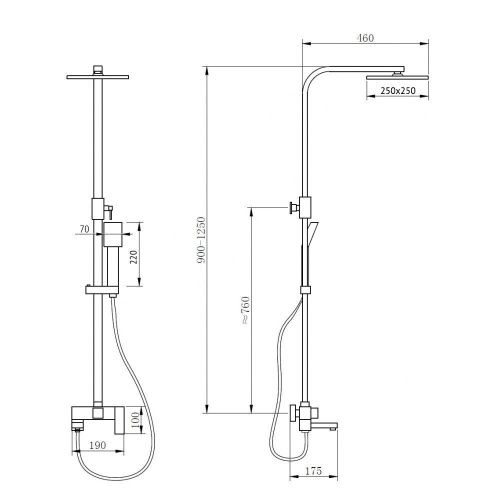 Душевая стойка Abber AF8216B настенная цвет черный - фото 4