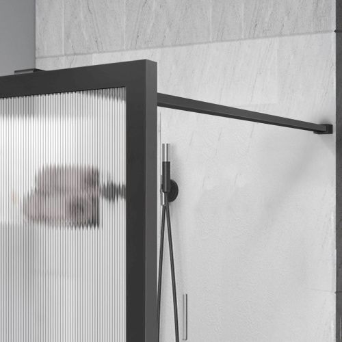 Душевая перегородка Vincea Walk in HP Art VSW-1HP100FLGM 100х200 стекло рифленое профиль вороненая сталь - фото 2