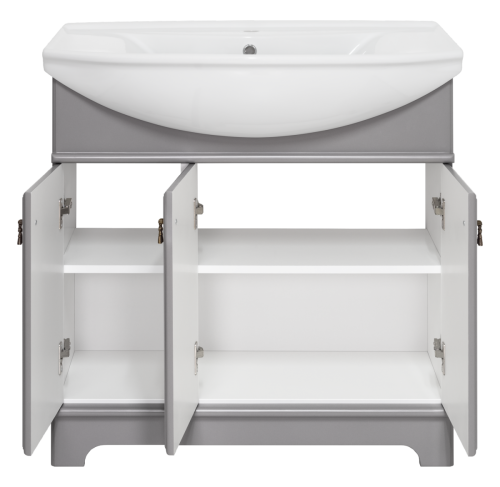 Тумба под раковину Misty Лувр П-Лвр01085-502 80х40 напольная цвет серый - фото 2