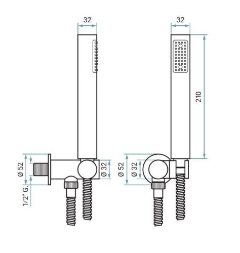 Душевой гарнитур Emmevi  154/ORS настенный золото - фото 2