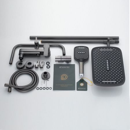 Душевая стойка Splenka S06.24.09 настенная цвет серый