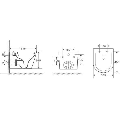 Унитаз подвесной WeltWasser 10000011696 черный с сиденьем микролифт безободковый смыв торнадо - фото 2