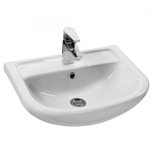 Раковина из сантехнического фарфора Santek Ладога 1WH110256 50х40 встраиваемая цвет белый 1 отверстие под смеситель - фото 2