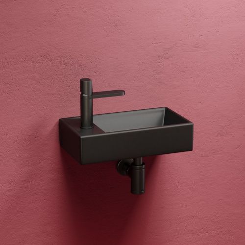 Раковина из сантехнического фарфора Ceramica Nova ELEMENT CN6051RMB 40х20 подвесная цвет черный 1 отверстие под смеситель - фото 2