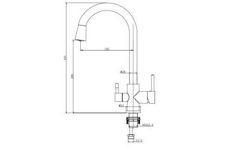 Смеситель для кухни Aquatek ВЕГА AQ1085MB на мойку черный - фото 4