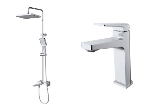 Комплект: стойка со смесителем BelBagno ARDENTE ARDENTE-VSCM/LVM-CRM настенный хром - фото 2