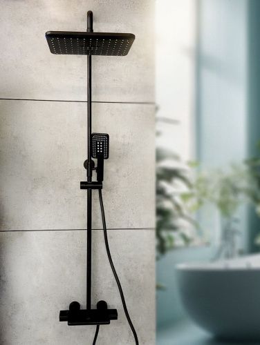 Душевая стойка AltroBagno Lamberto AltroBagnoLamberto030418MB настенная цвет черный - фото 2