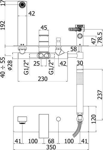 Смеситель для ванны с душем Paffoni Elle EL001CR встраиваемый в стену хром - фото 2