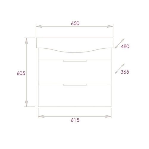 Тумба под раковину Onika Девис 106546 60х40 подвесная цвет серый - фото 3