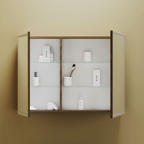 Зеркало-шкаф Sancos Mirror MI100ECH 100х70 подвесной цвет коричневый - фото 5