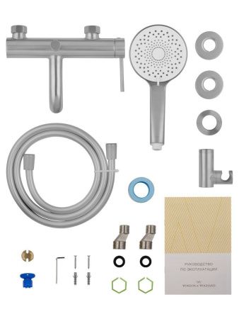 Смеситель для ванны и душа Wonzon & Woghand STICK WW-88639017-BN настенный никель