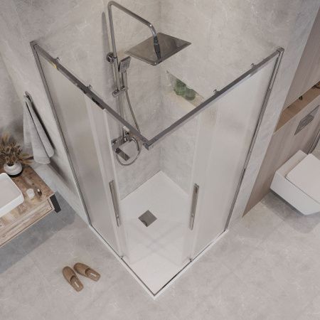 Душевая дверь Grossman Galaxy 1/2.K33.01.12.10.02 120х195 стекло текстурное профиль хром