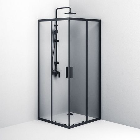 Душевой уголок Am.Pm Gem S W93G-403-090BT 90х90 стекло прозрачное профиль черный без поддона