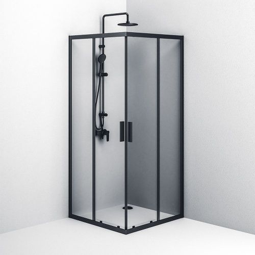 Душевой уголок Am.Pm Gem S W93G-403-090BT 90х90 стекло прозрачное профиль черный без поддона - фото 5