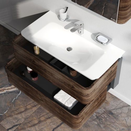 Тумба под раковину Am.Pm Sensation M30FHX1002NF 100х50 подвесная цвет коричневый - фото 4